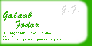 galamb fodor business card